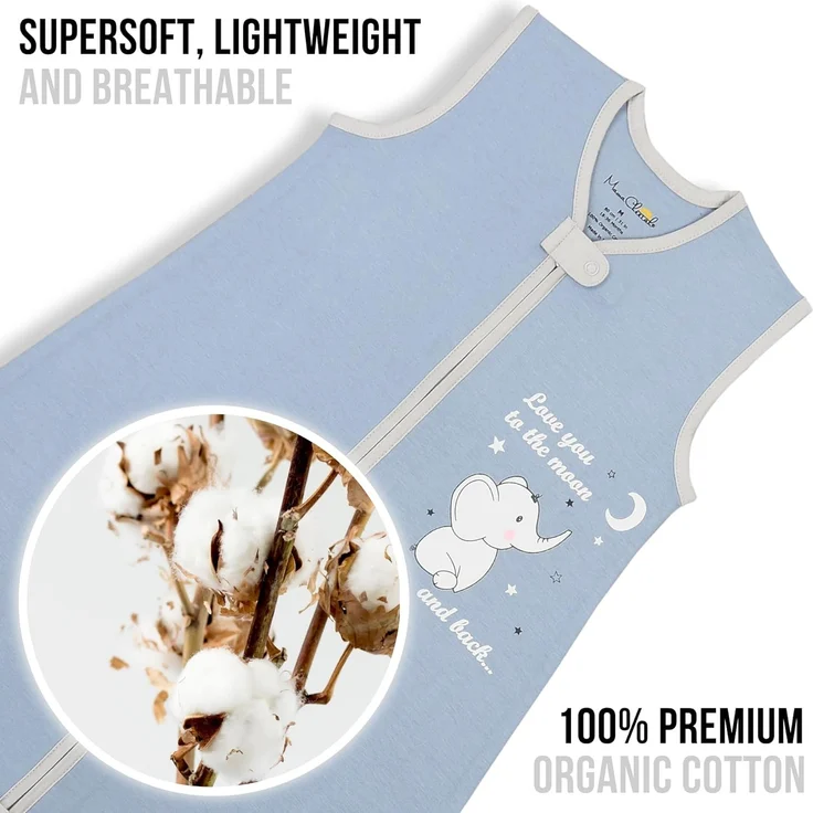 Mama Cheetah Kleinkind Schlafsack mit Füßen 3T-4T, 0,5 TOG Bio-Baumwolle Baby Wearable Decken mit Beinen, Baby-Schlafsack für Walker, Early Walker Groß – Bild 3