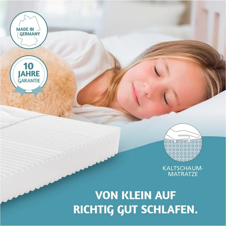 Kaltschaummatratze Kinder- und Jugendmatratze Softwelle Härtegra.., RAVENSBERGER Matratzen, 16 cm hoch, Härtegrad H1/H2 (RG 30) 80x200 cm mit PES Bezug – Bild 2