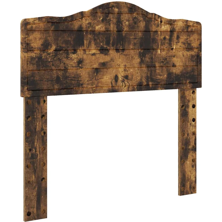 vidaXL Bettrahmen Geräucherte Eiche 75 x 190 cm Massives Kiefernholz 3412965 – Bild 5