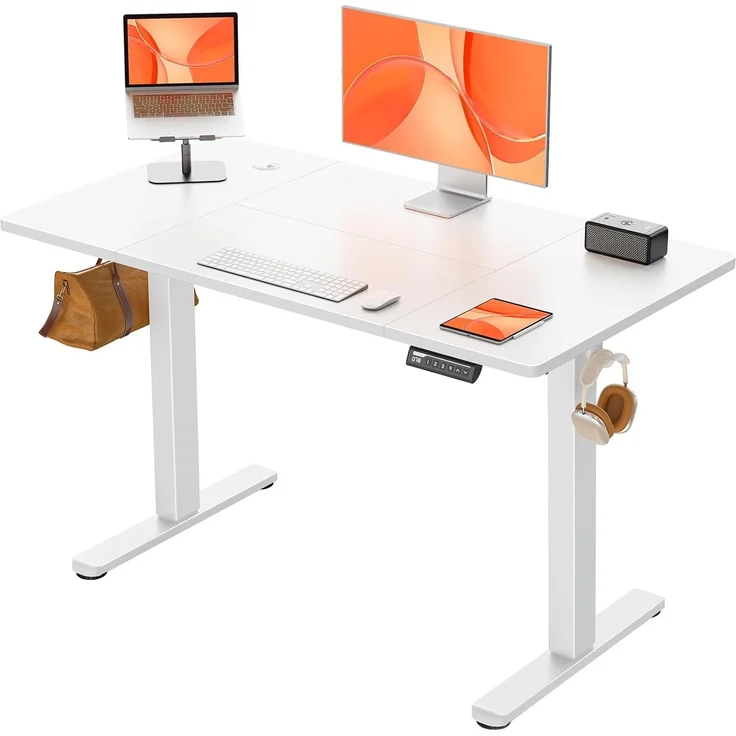 ErGear Elektrisch Höhenverstellbarer Schreibtisch 120x60 cm, Schreibtisch Höhenverstellbar mit 4 Memory-Funktion, Gaming Tisch mit Vierteilige Tischplatte – Bild 1