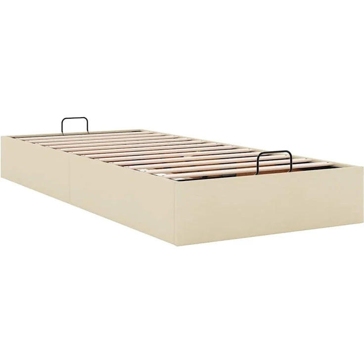 vidaXL Ottoman-Bett ohne Matratze Creme 100x200 cm Stoff 3310859 – Bild 2
