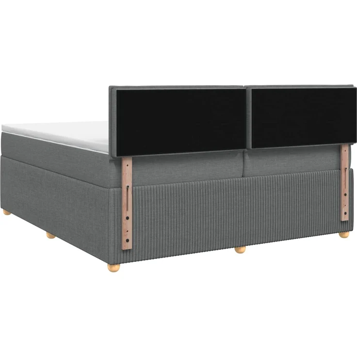 vidaXL Boxspringbett mit Matratze Dunkelgrau 200 x 200 cm Stoff 3451539 – Bild 8