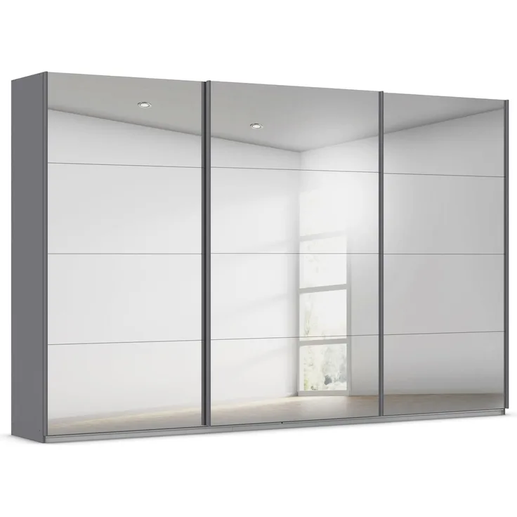 Rauch Möbel KULMBACH, Schwebetürenschrank, Grau metallic, Breite 360 cm