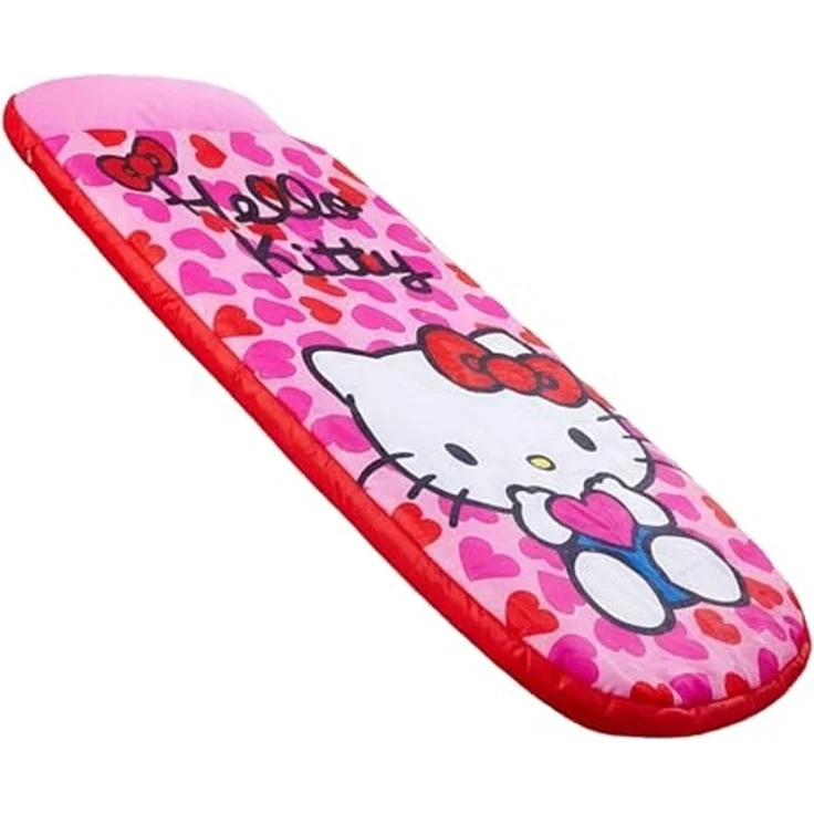 Character World Hello Kitty ReadyBed Kinder Aufblasbares Luftbett und Schlafsack mit Pumpe | Mädchen Reisematratze für Übernachtungen und Camping oder Zuhause – Bild 1