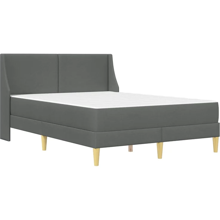 vidaXL Bettgestell mit Matratze Dunkelgrau 140 x 190 cm Polyester 3414735 – Bild 3