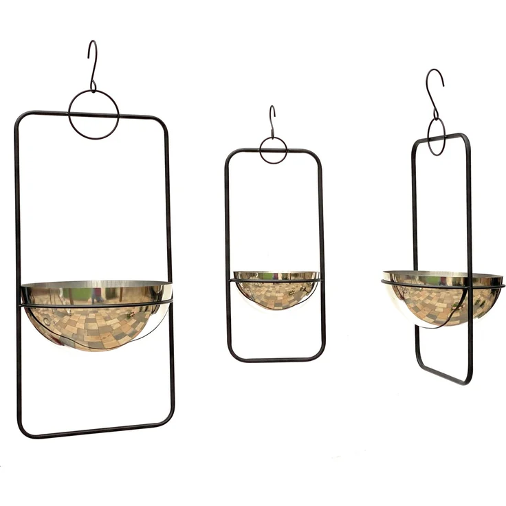 DanDiBo Blumenampel Innen Metall Wand Hängepflanzen 96083 3er Set mit Topf Silber Pflanzenhänger Blumenhänger Topfhänger Blumen Blumentopfhänger Hängetopf – Bild 4