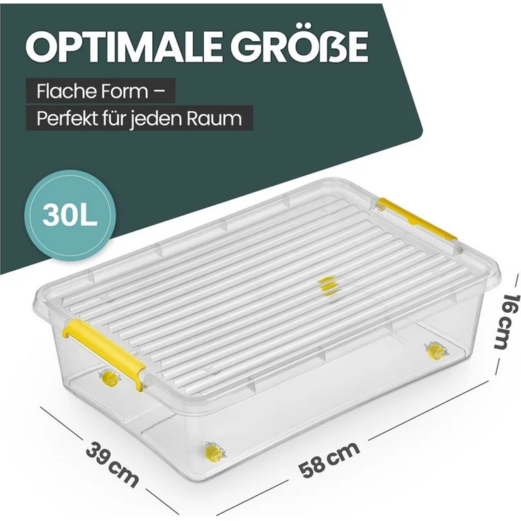 Kreher Aufbewahrungsbox Simple Store, in Transparent, rollbar, BPA-frei Set/Größe wählbar) (2 St) – Bild 2