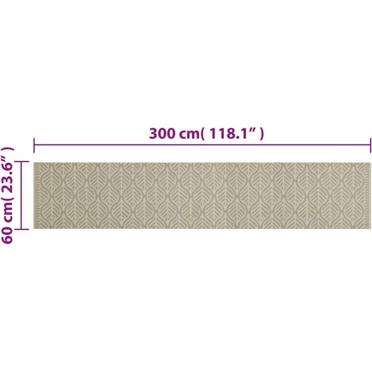 vidaXL Küchenteppich Waschbar Blätter 60x300 cm Samt 4005634 – Bild 4