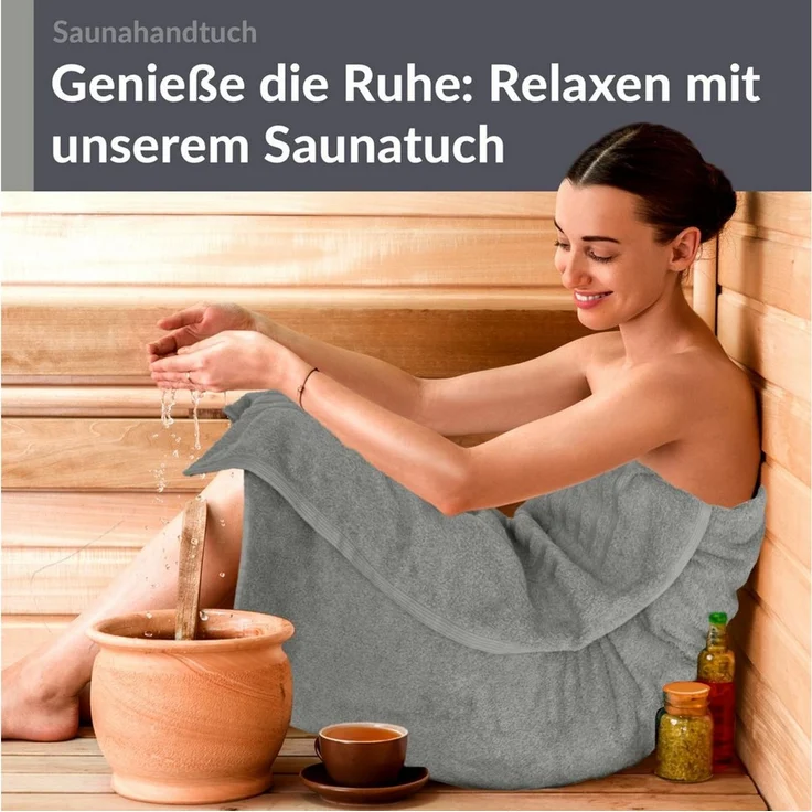 Lashuma Saunatuch XXL Handtuch London, Frottee (1-St), großes Badetuch Damen & Badehandtuch Herren 80x200 - Saunahandtuch – Bild 2