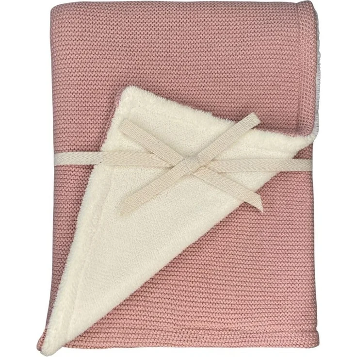 Babydecke Winterdecke Neugeborene Baumwolle/ Fleece OEKO-TEX® Kinderwagendecke, DIKOS, PREMIUM Qualität, ALTROSA/GRAU, warm, kuschelweich, Babygeschenk – Bild 5