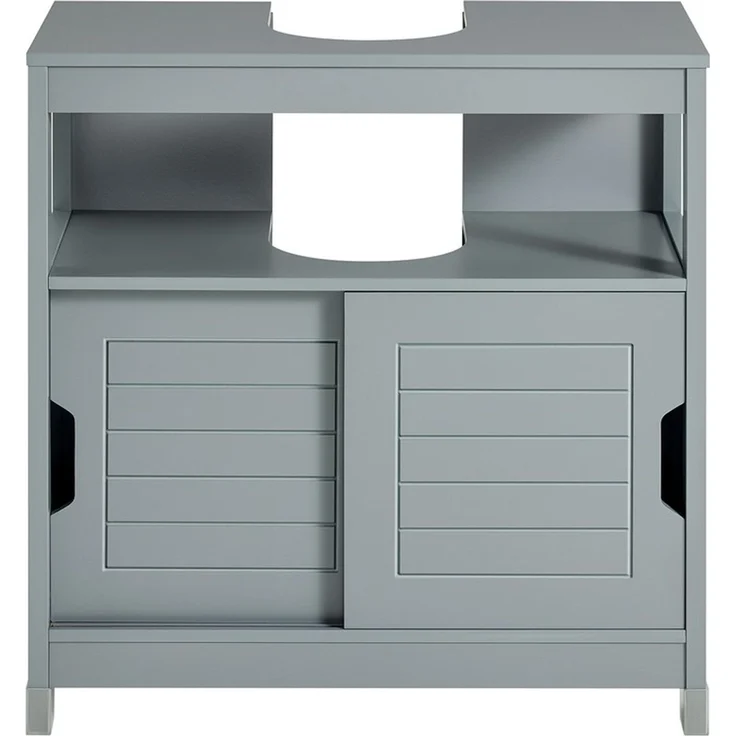 SoBuy FRG128-II-SG Waschbeckenunterschrank, MDF, Lackiert, Grau, 58 x 60 x 29 cm – Bild 7