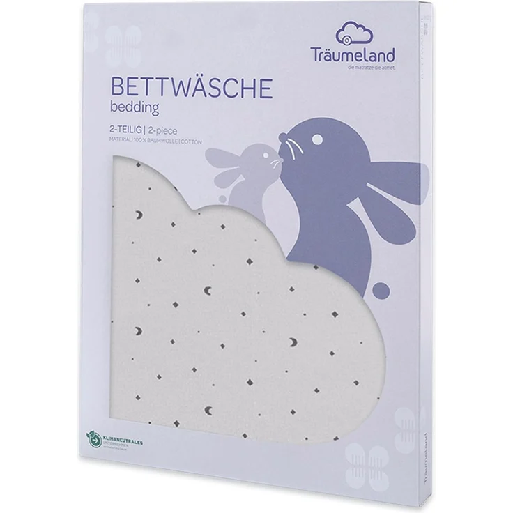 Bettwäsche Jersey Moon grau 80/80 + 35/40 cm – Bild 3