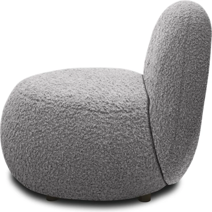DOMO. collection Sessel 700 016, Polstersessel, rund, gepolsterte Rückenlehne, Füße mit Filzgleitern, Armsessel, Polsterganitur, 73 x 75 x 76 cm (BxTxH), grau – Bild 4
