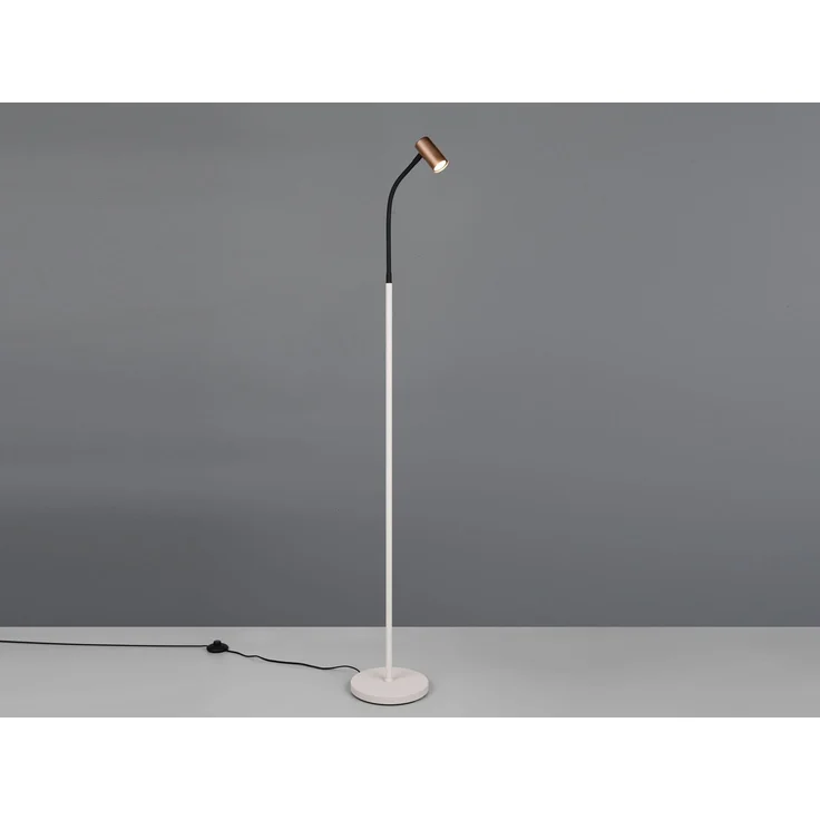 Schmale LED Stehlampe Coffee / Grau dimmbar, Spot flexibel, Höhe 133,5cm – Bild 1