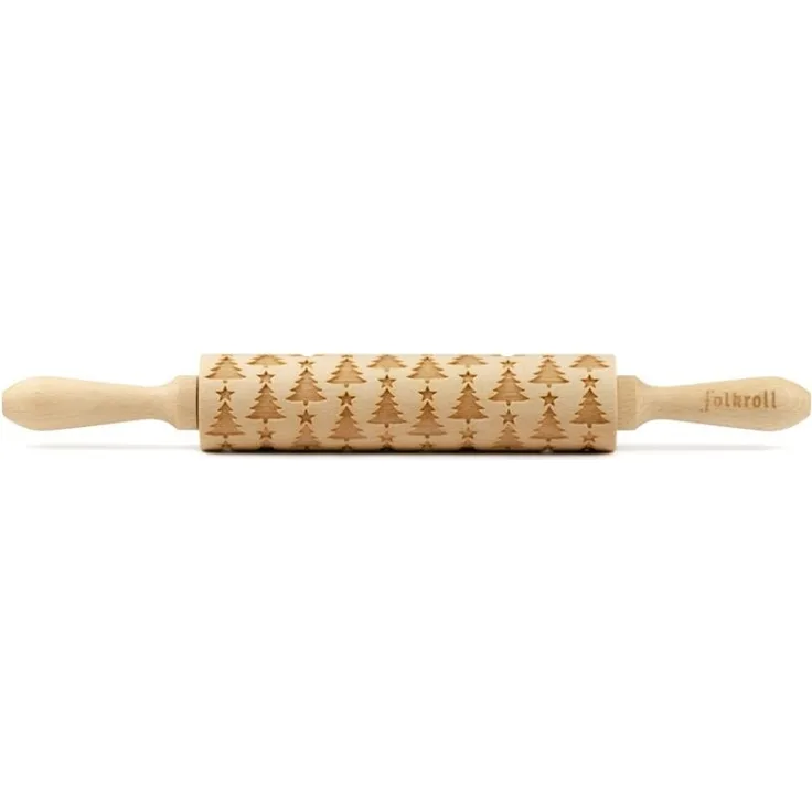 Folkroll 3D-Motiv-Teigrolle 37 cm Christbaum