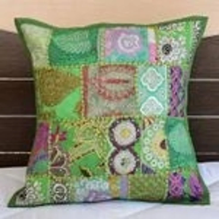 Indisches Patchwork Kissen Mar Rot – Bild 7