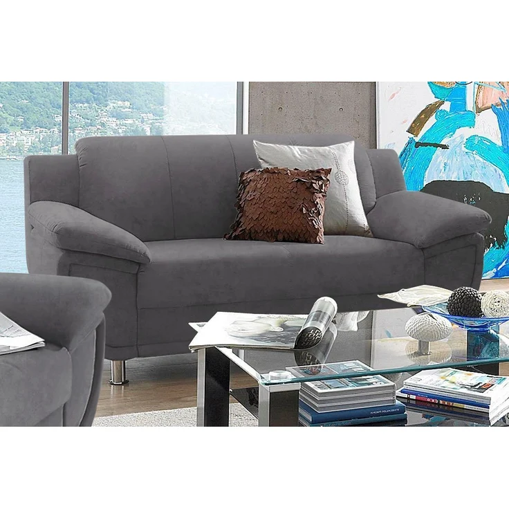 TRENDMANUFAKTUR 2-Sitzer Rondo, Breite 178 cm, breite Armlehnen, Füße chromfarben, Couch wahlweise mit Federkern und in verschiedenen Bezügen bestellbar – Bild 1