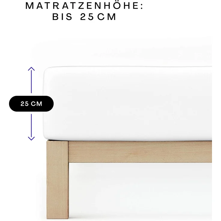 Schlafgut 'Casual' Spannbettlaken, für Matratzen bis 25 cm Höhe, 100% Bio-Baumwolle, Off-white, M 120x200cm - 130x200cm – Bild 5