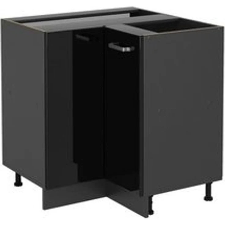 Eckunterschrank R-Line Schwarz Hochglanz 75.6 cm ohne Arbeitsplatte Vicco – Bild 6