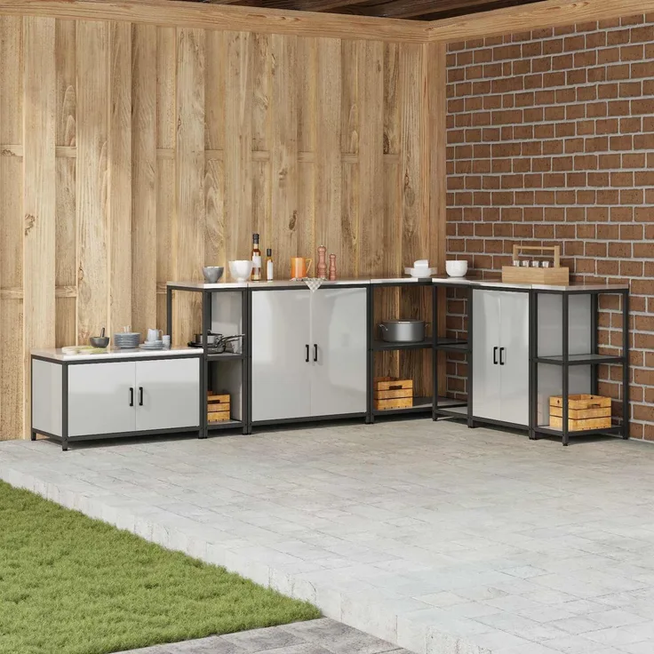 vidaXL Küchenregal HATTEM Silber 30 x 50 x 92 cm Stahl 874980