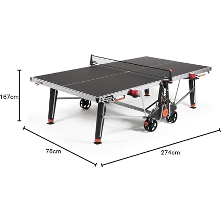 Cornilleau 600X, Outdoor Tischtennisplatte in Schwarz mit robustem Rahmen, verbreiterte Spieloberfläche und komfortabler Ausstattung – Bild 10