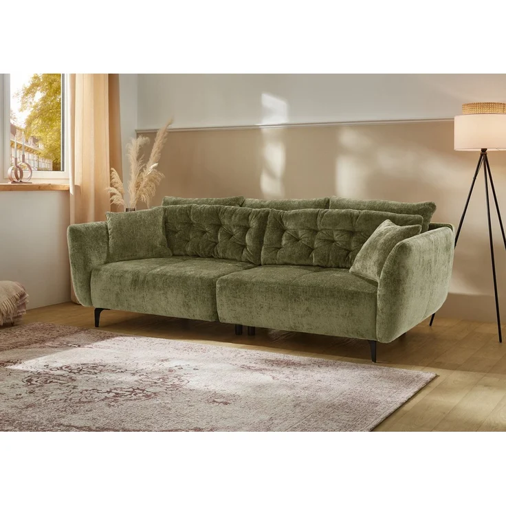 Jockenhöfer Gruppe Big-Sofa Spa, im Retrolook mit Wellenfederung, und frei im Raum stellbar, inkl. 7 Kissen – Bild 5