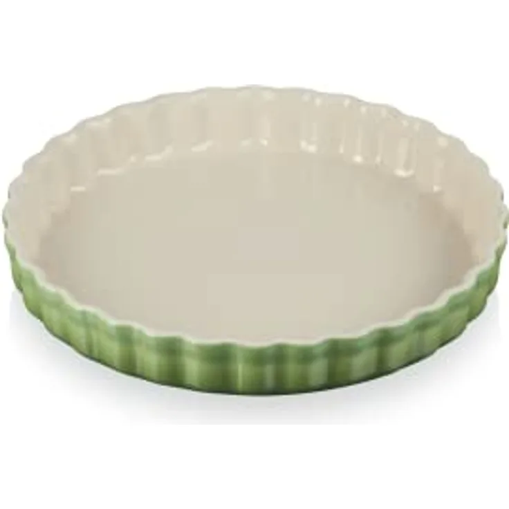 Le Creuset Tarteform Bamboo, 28 cm keramik mit geriffelter Seitenwand für perfekte Backergebnisse