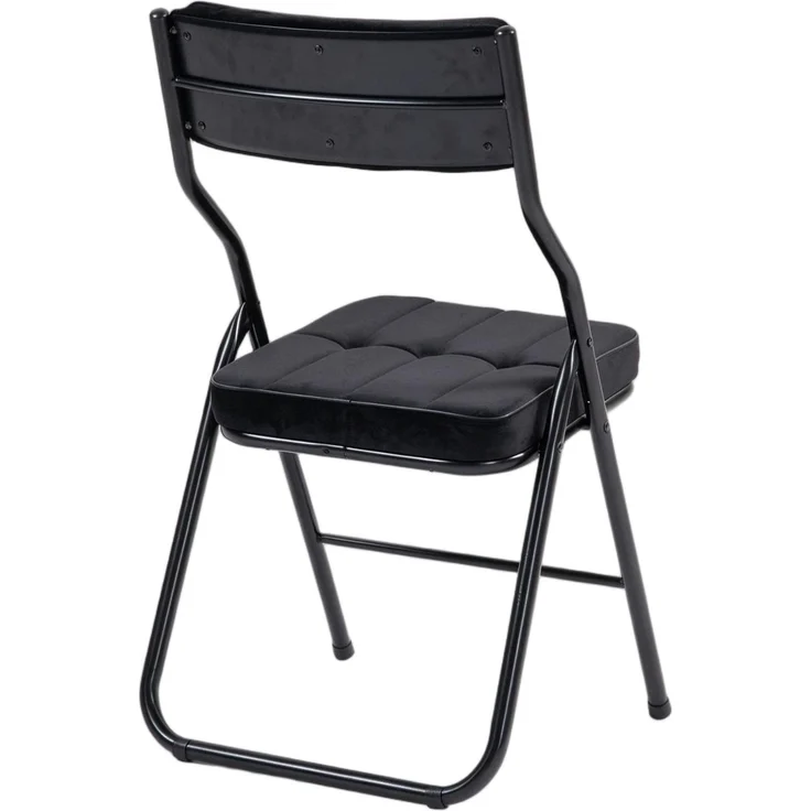 Abrihome Klappstühle 2er-Set mit Kissen, Esszimmerstühle, tragbar, Schwarz, für Küche, Büro, Party – Bild 3