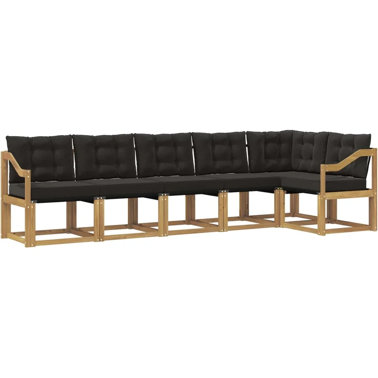 vidaXL Outdoor-Sofagarnitur 6 stk. 6-Sitzer Weiß und Schwarz 3389534 – Bild 2