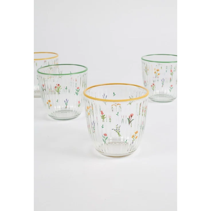 Hermia Concept 'Botanical 290' Gläser-Set (4-teilig), Gelb / Grün, 8,6 x 8,6 x 8,5 cm, 290 ml – Bild 4