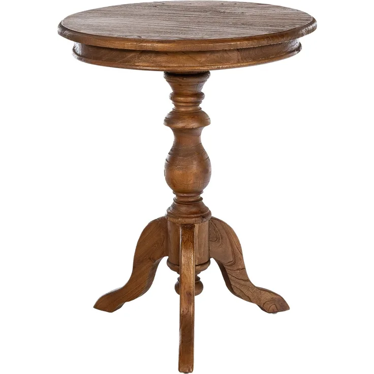 CLP Beistelltisch Wiva 50 cm aus Mindiholz Tischplatte rund Couchtisch,braun