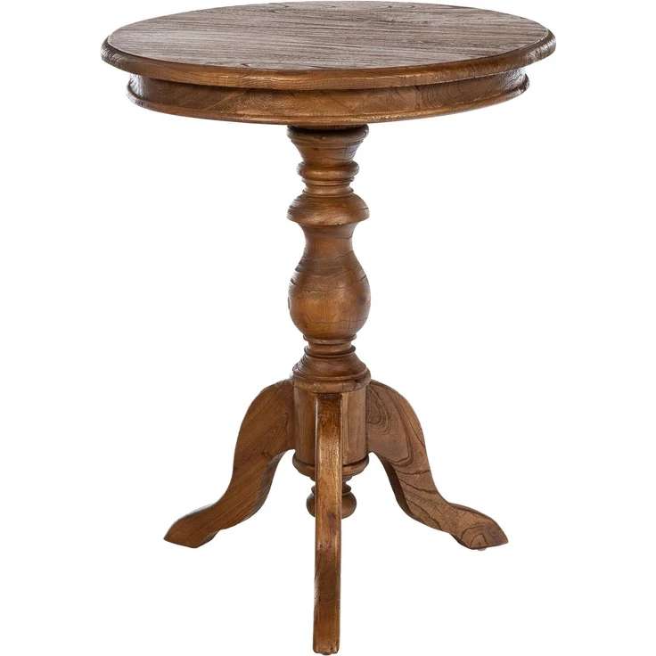 CLP Beistelltisch Wiva 50 cm aus Mindiholz Tischplatte rund Couchtisch,braun – Bild 1