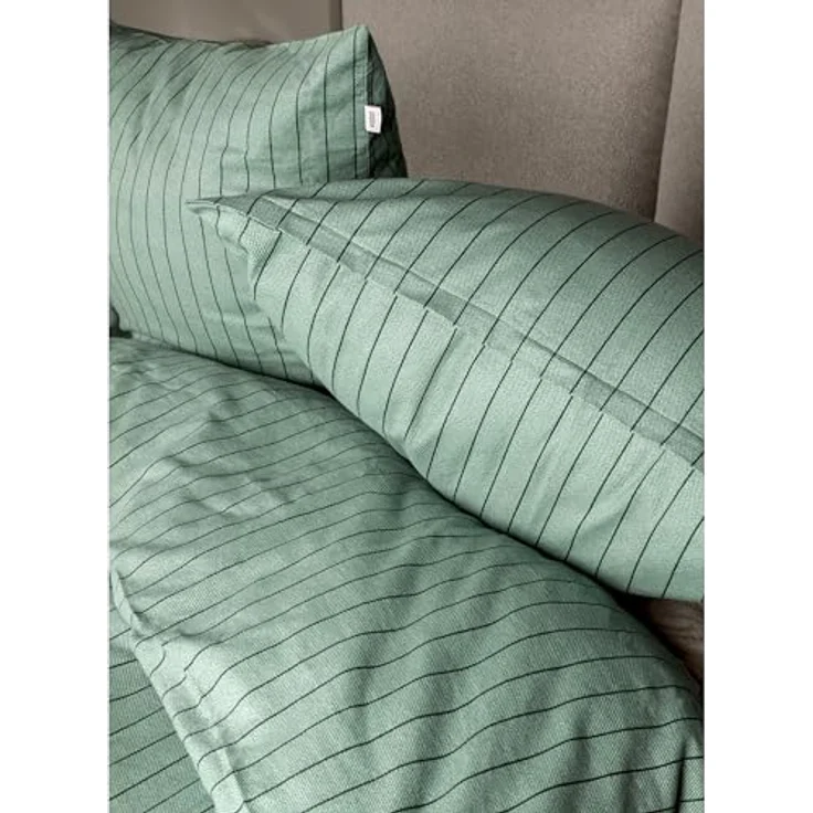 SCHÖNER WOHNEN-Kollektion Bettwäsche SOFT STRIPE Winter Bettwäsche, Baumwolle, 1 teilig, 135 x 200 cm in Salbei – Bild 7
