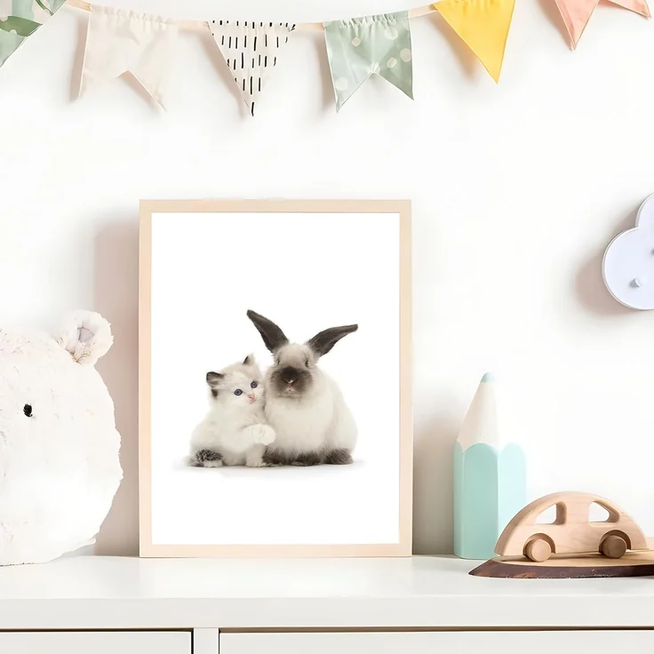 Poster 2er Set Kinderzimmer Kaninchen Wandbilder 40x50cm B – Bild 7
