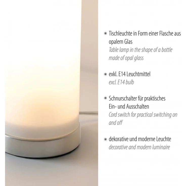JUST LIGHT 14006-16 BOTTLE Tischleuchte weiss Opalglas – Bild 8