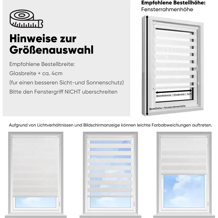 Sekey Doppelrollo Klemmfix ohne Bohren 90x130cm, Leinen – Bild 4