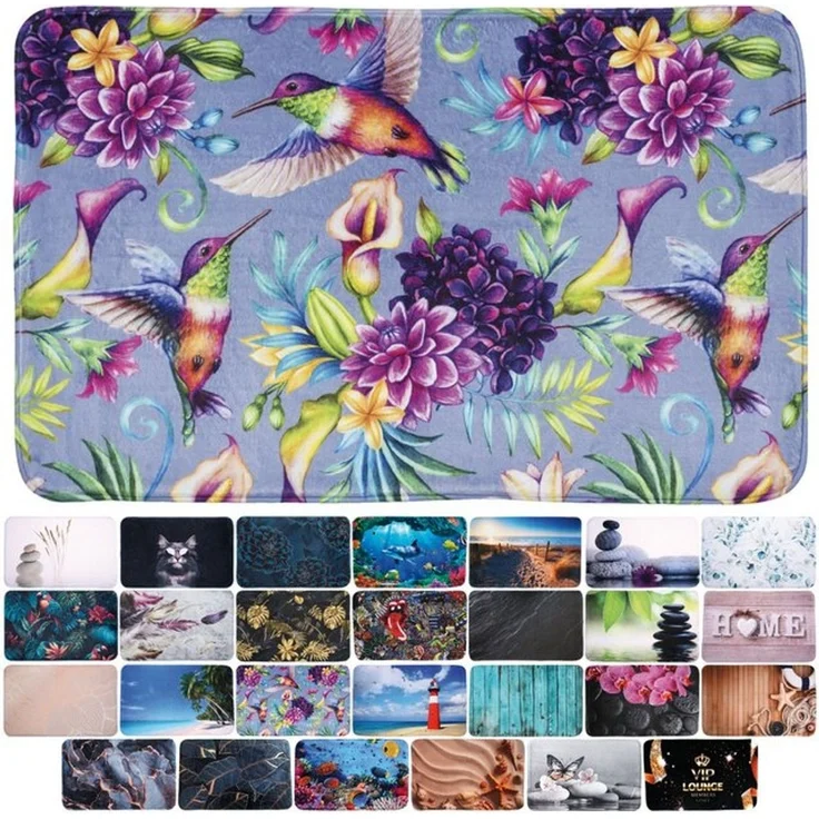 Sanilo Badematte mit Motiv, viele schöne Badteppiche zur Auswahl, rutschhemmend beschichtet, waschbar, schnelltrocknend, Polyester, rechteckig, sehr weich, hochwertig & modern, 50 x 80 cm oder 70 x 110 cm – Bild 4
