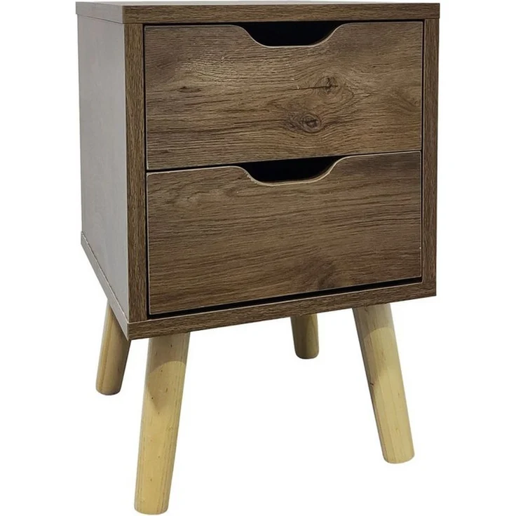 HTI-Living Nachtkommode Nachtschrank 2 Schubladen Thekla 2945 (Stück, 1 Nachtschrank), Nachttisch 2 Schubladen – Bild 1