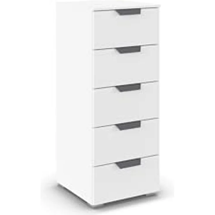 rauch Aditio Box, Kommode, 5 Schubladen, mit Softclose-Funktion, Farbe Weiß, BxHxT 40x100x42cm – Bild 1