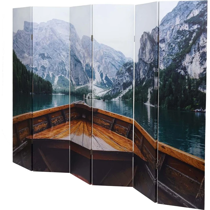 Foto-Paravent HWC-A83, Raumteiler Trennwand Sichtschutz, MVG-zertifiziert ~ 180x244cm Boot – Bild 3