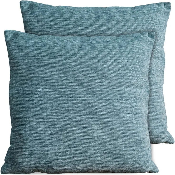 matches21 HOME & HOBBY Kissenbezüge 2er Set Kissenhüllen 45x45 cm blau-grau meliert als weiche Dekokissen, (2 Stück), Zierkissen-Bezüge für Sofa-Kissen, Couch-Kissen – Bild 5