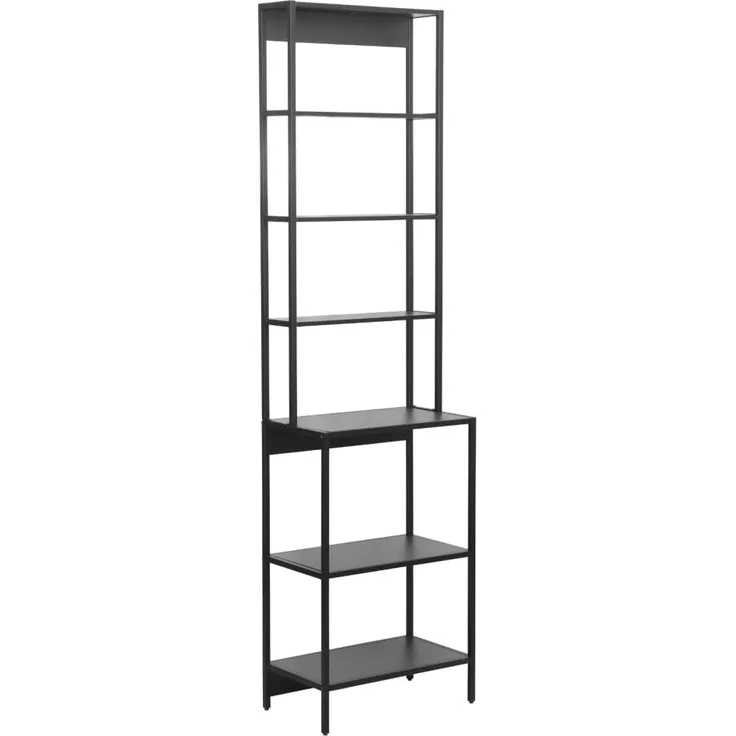 trendteam smart living - Lorin - Hochregal - Schwarz - Standregal mit 6 offenen Fächern - (BxHxT) 51 x 190 x 30 cm - bietet viel Stauraum