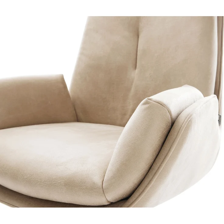 Freischwinger Clea-Flex Mikrofaser Beige Vintage Freischwinger flach Effektfinish Titan – Bild 4