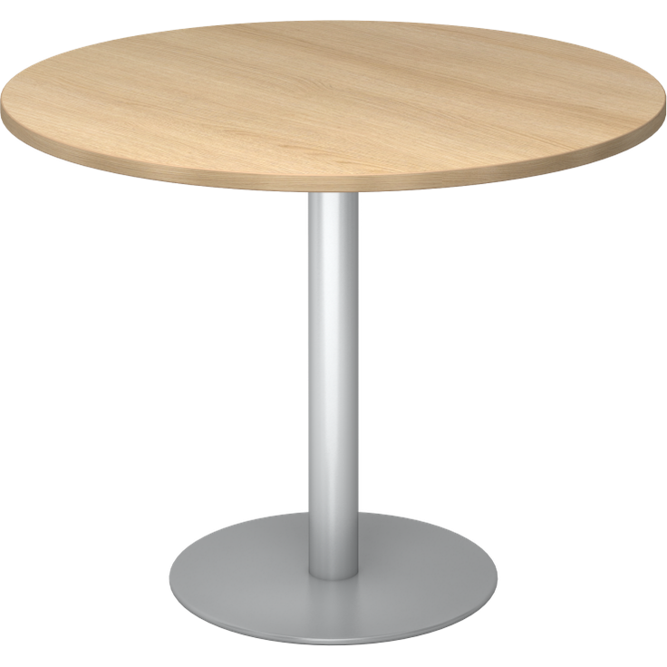Besprechungstisch STF10 100cm Ø rund Eiche Gestellfarbe: Silber
