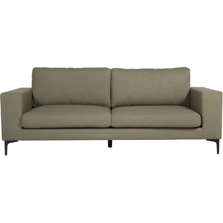 Livetastic 2-Sitzer-Sofa, Schwarz und Olivgrün, Uni Design, Schaumstofffüllung, 215x84x88 cm