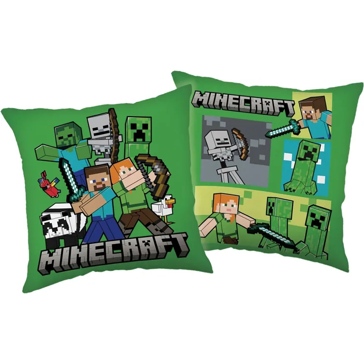 Minecraft Life Dekokissen Kissen 40x40 cm Steve Alex Creeper Grün