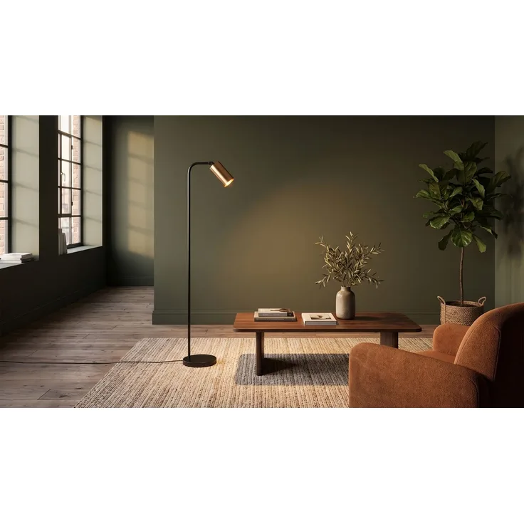 KAWOLA Stehlampe ZERMATT Metall schwarz vintage 120 x 22 x 28 cm