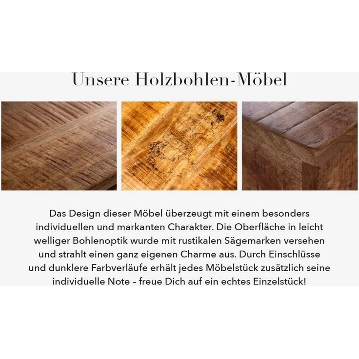 riess-ambiente Esstisch GALAXIE 160cm braun/schwarz – Massivholz, Stern-Gestell aus Metall, Industrial Design & bis zu 6 Personen – ideal für Dein Loft-Esszimmer – Bild 7