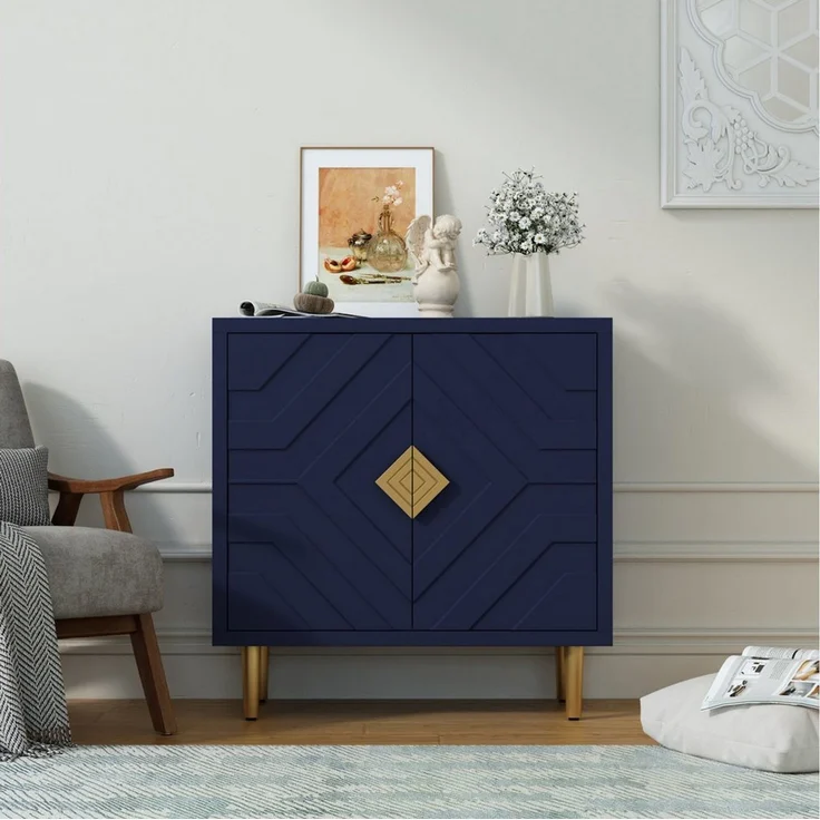 HOLTICO Sideboard Schrank für Wohnzimmer, Küche, Schlafzimmer (1 St), Kommode mit 2 Türen, Küchenschrank, Aufbewahrungsschrank – Bild 3