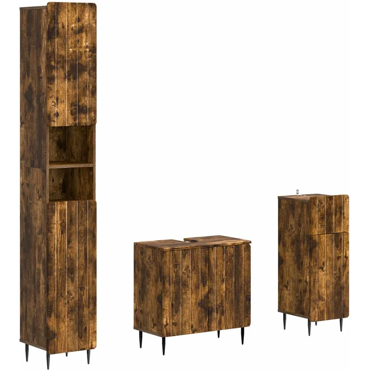 vidaXL 3-teiliges Badezimmer-Schranksystem ZWOLLE Räuchereiche 3417842 – Bild 2